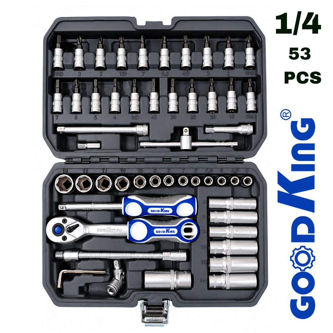 Juego de Ratchet Good King 1/4 x 53 Piezas REF 28021