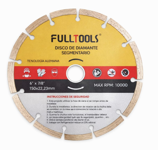 Disco 6" Diamantado Segmentario Marca Fulltools Coltools