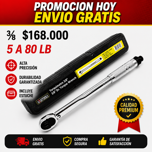 Torquimetro de 3/8 Uyustools 5 A 80 LB ENVIO GRATIS