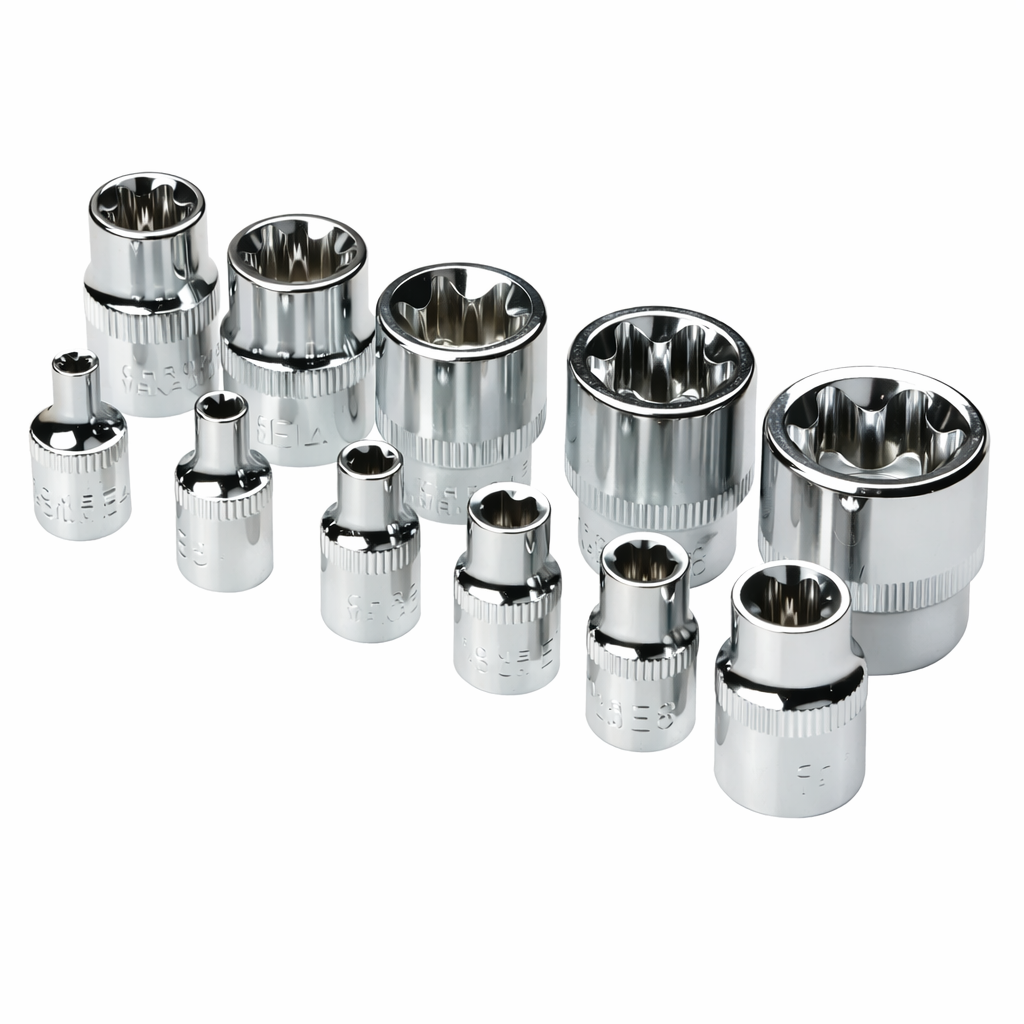 Juego De Copas Y Puntas Torx 34 Piezas Para Ratchet 3/8 Y 1/4