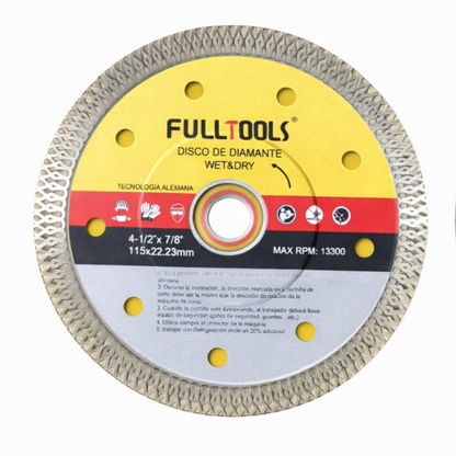 Disco Diamante  Ultrafino Corte Seco  Fulltools  Coltools 4 1/2