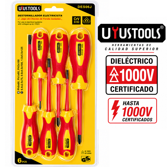 Destornillador  Dieléctrico Uyustools  Certificadas Hasta 1000 V