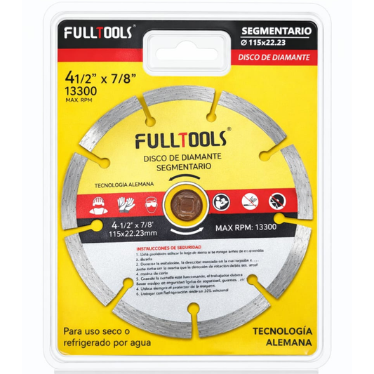 Disco Diamantado Segmentario Marca Fulltools  Coltools 4 1/2