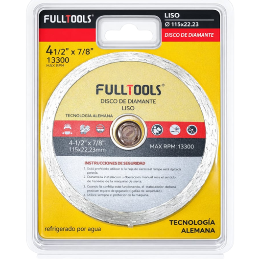 Disco Diamantado  Liso Fulltools  Coltools 4 1/2