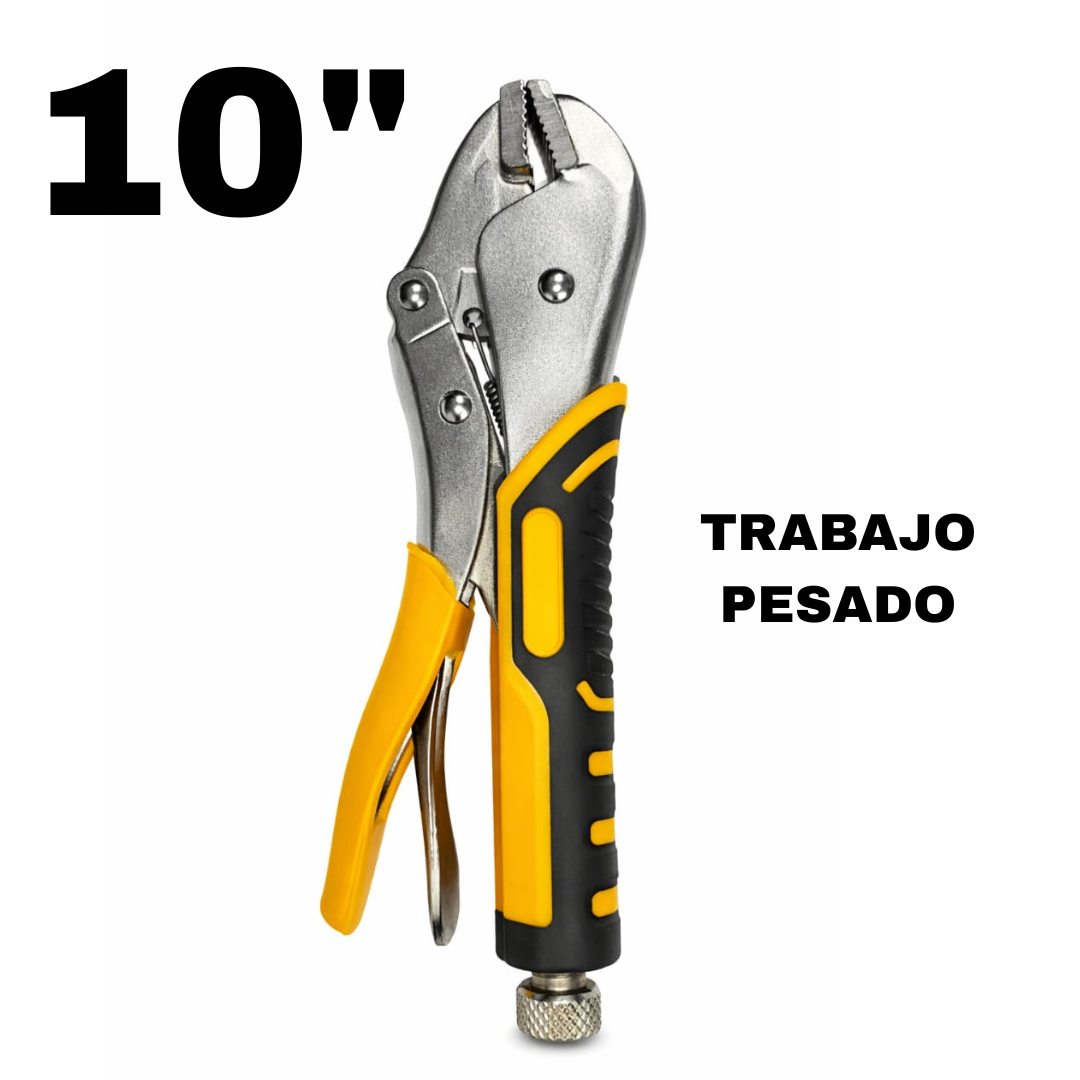 Hombresolo o Alicate de Presión  Mordaza Recta 10" Trabajo Pesado