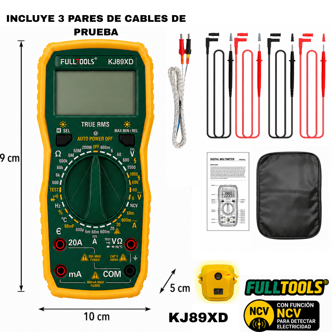 Multímetro Digital Profesional TRUE RMS KJ89XD Precio Mayorista