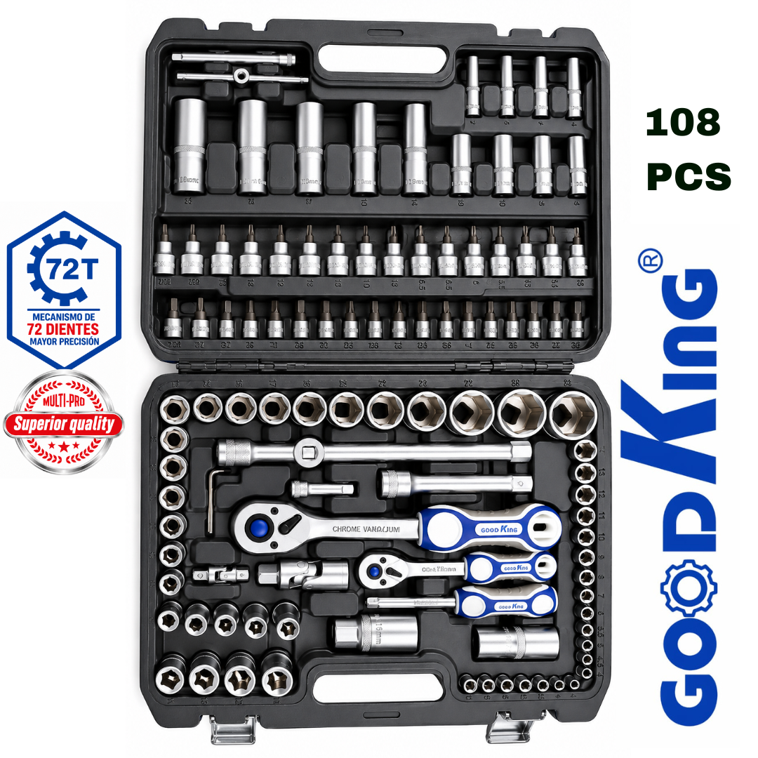 Juego de Ratchet Good King Herramientas x 108 Piezas Para Trabajo Pesado