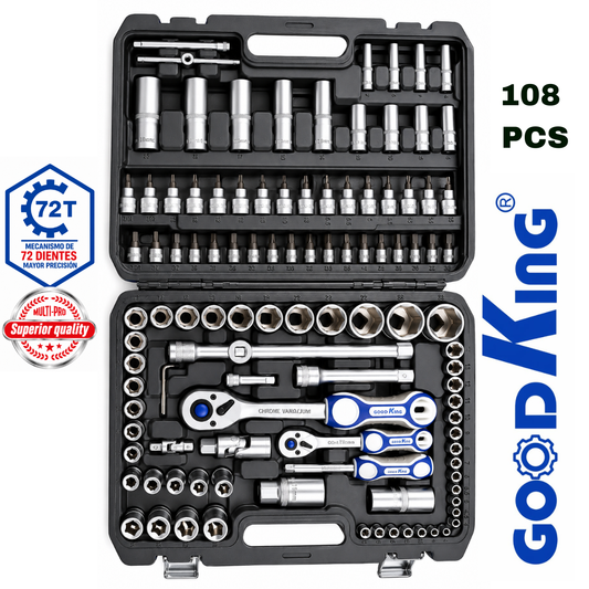 Juego de Ratchet Good King Herramientas x 108 Piezas Para Trabajo Pesado