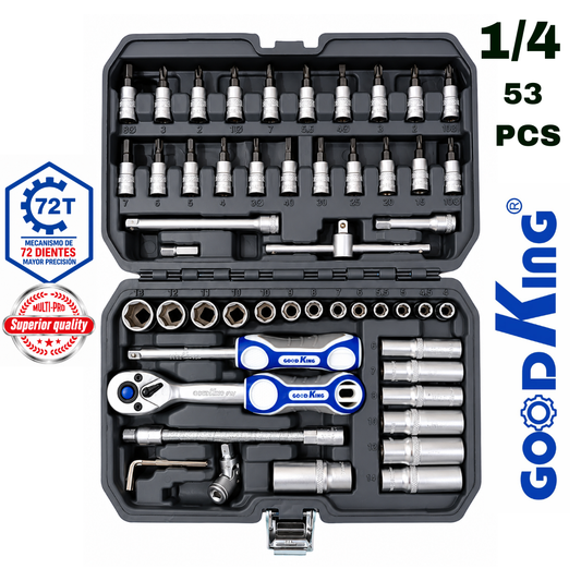 Juego de Ratchet  Good King  1/4 x 53 Piezas REF 28021