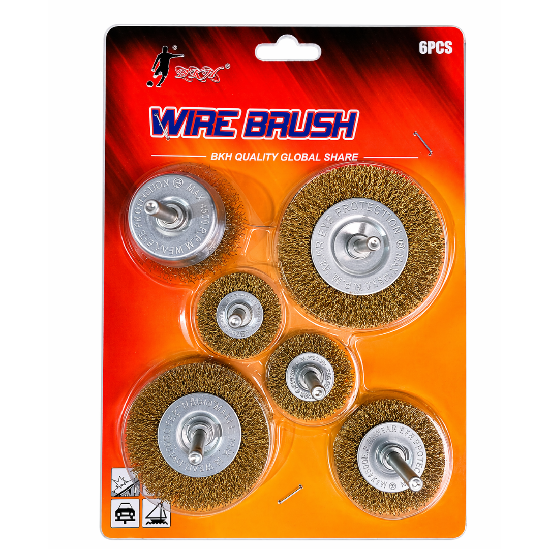 Grata Para Taladro Cepillos De alambre (Wire Brush) de 6 piezas