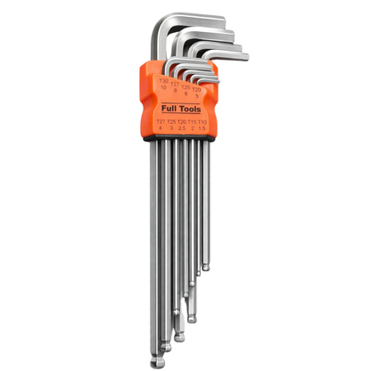 Llaves Bristol  Largas Llaves Allen Punta Bola Set x 9 piezas Fulltools Coltools