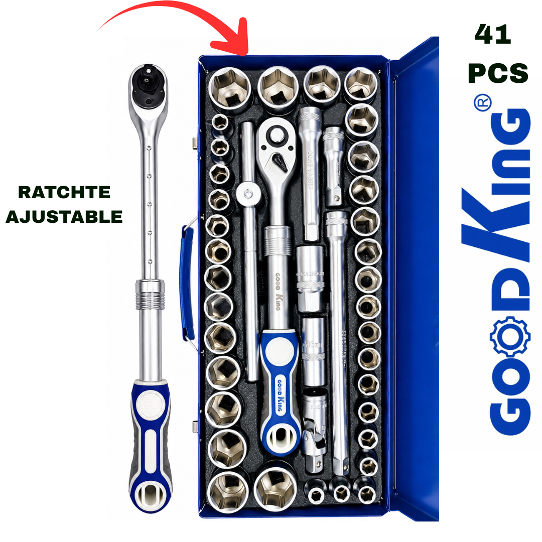 Juego de Ratchet Good King  Herramientas x 41 Piezas Para Trabajo Pesado (Ratchet extendible)
