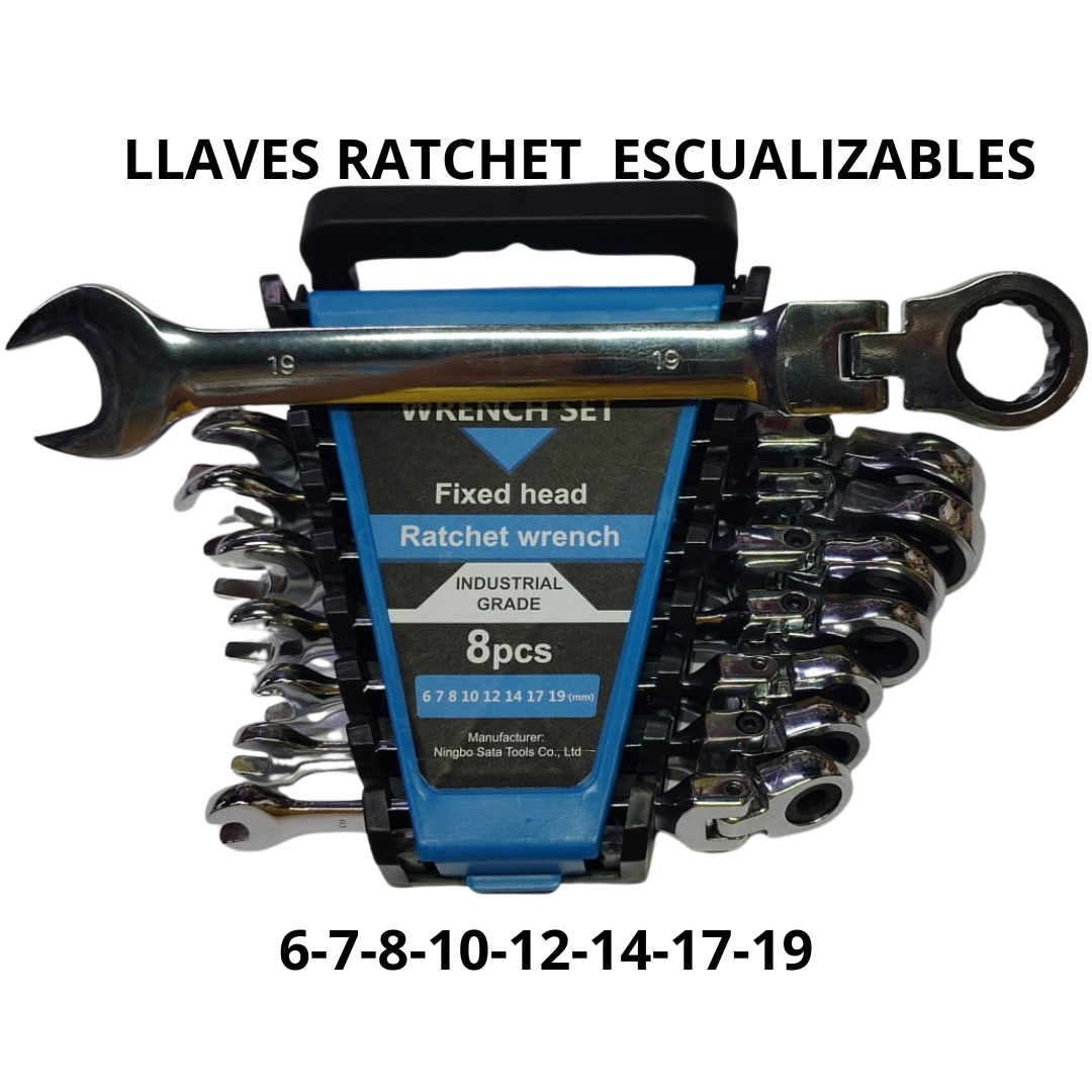 Llave Ratchet Escualizable x 8 Piezas Coltools